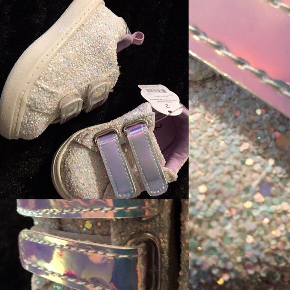 Unicorn iridescent glitter bling colored sneakers - Picture 5 of 10